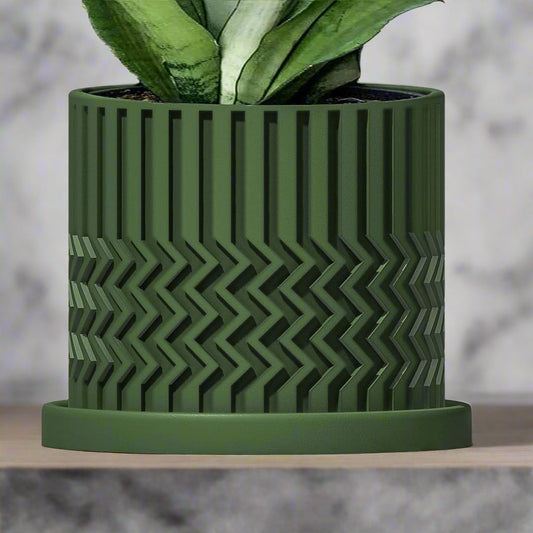 Minimalist Zig-Zag 3D Printed Planter | Eco-Friendly